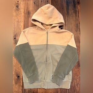 Boy’s GAP Kids Two-Tone Hoodie - Beige and Olive size 12 (XL)
